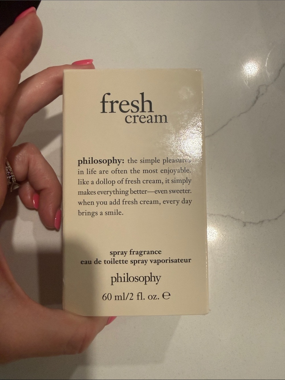 Philosophy Fresh Cream Spray Fragrance — Cream Box with Pink Accent
